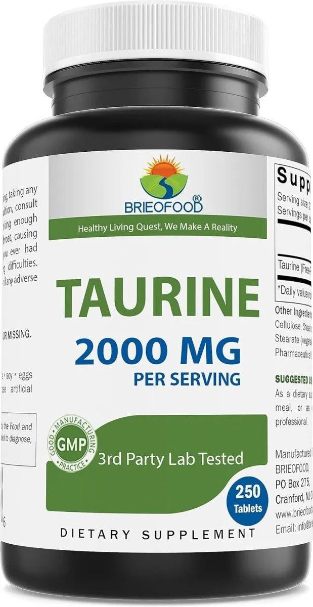 BRIEOFOOD - Brieofood Taurine 2000Mg. 250 Tabletas - The Red Vitamin MX - Suplementos Alimenticios - {{ shop.shopifyCountryName }}