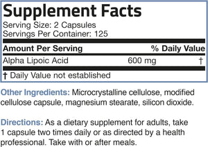 BRONSON - Bronson Alpha Lipoic Acid 600Mg. 250 Capsulas - The Red Vitamin MX - Suplementos Alimenticios - {{ shop.shopifyCountryName }}