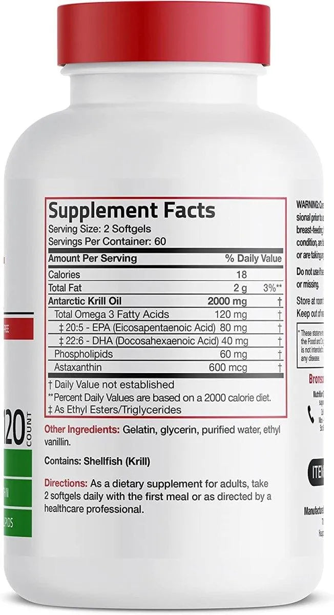 BRONSON - Bronson Antarctic Krill Oil 2000Mg. - The Red Vitamin MX - Suplementos Alimenticios - {{ shop.shopifyCountryName }}