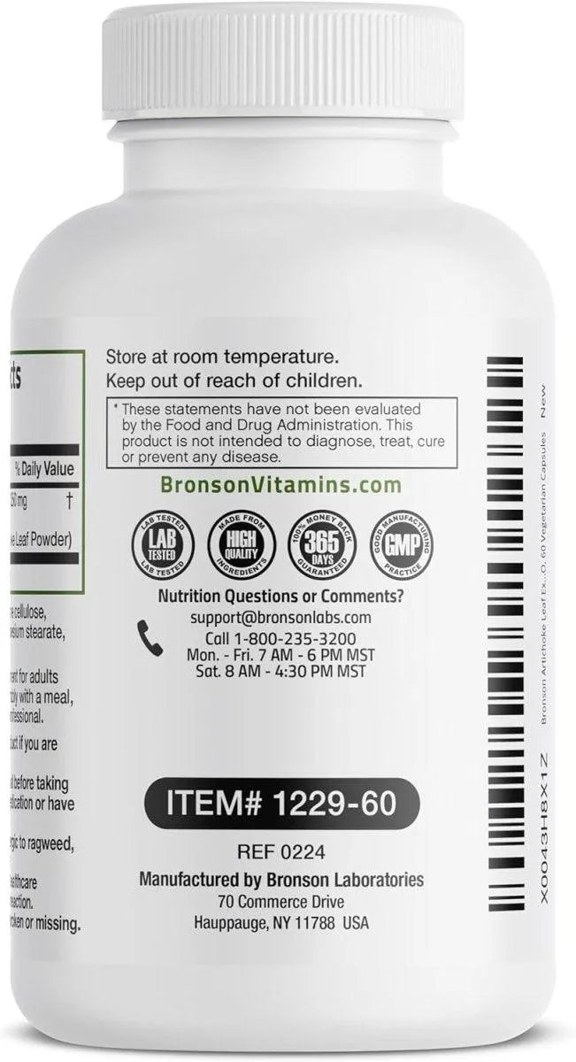 BRONSON - Bronson Artichoke Leaf Extra Strength 60 Capsulas - The Red Vitamin MX - Suplementos Alimenticios - {{ shop.shopifyCountryName }}