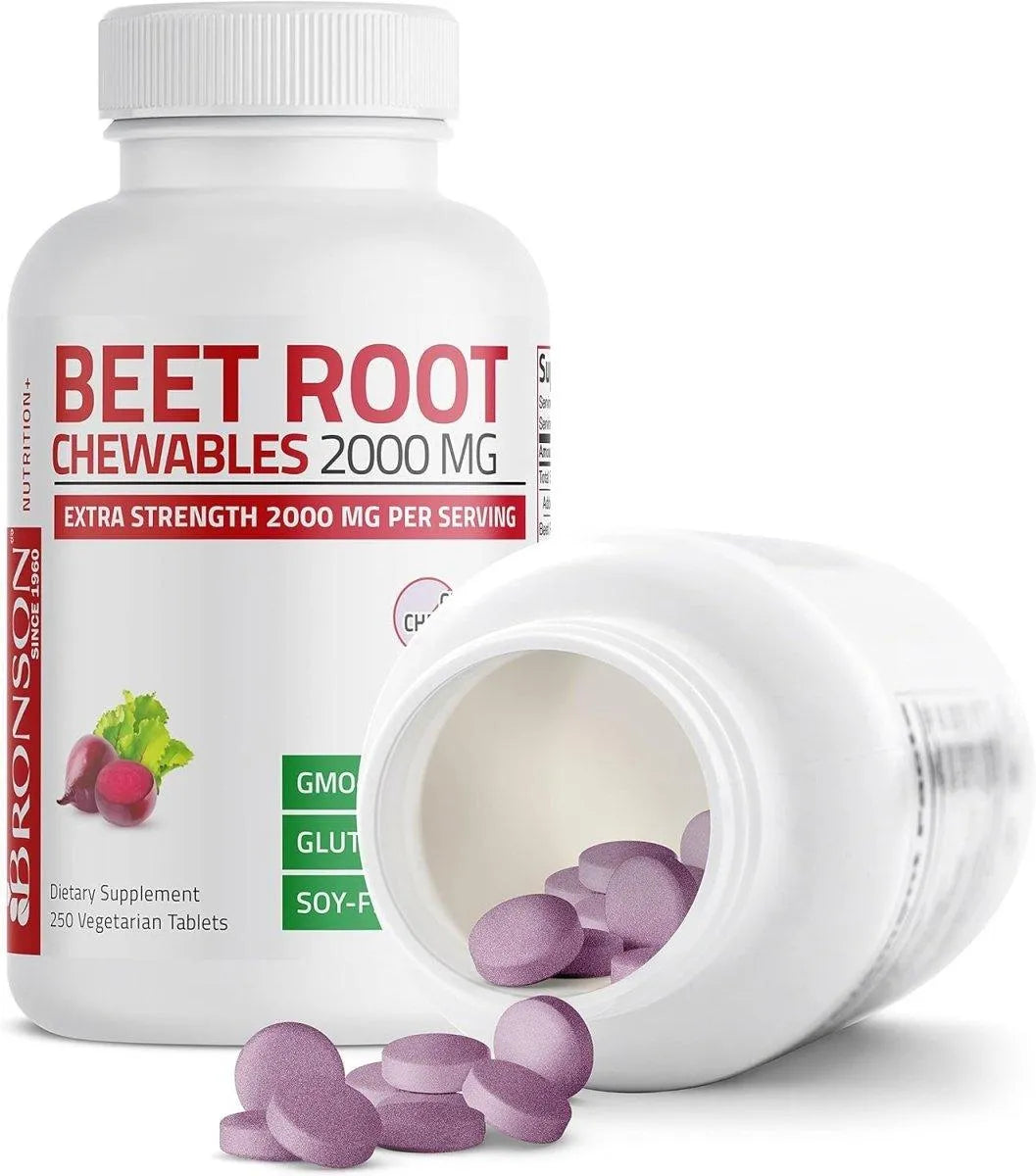 BRONSON - Bronson Beet Root Chewables 2000Mg. 250 Tabletas Masticables - The Red Vitamin MX - Suplementos Alimenticios - {{ shop.shopifyCountryName }}