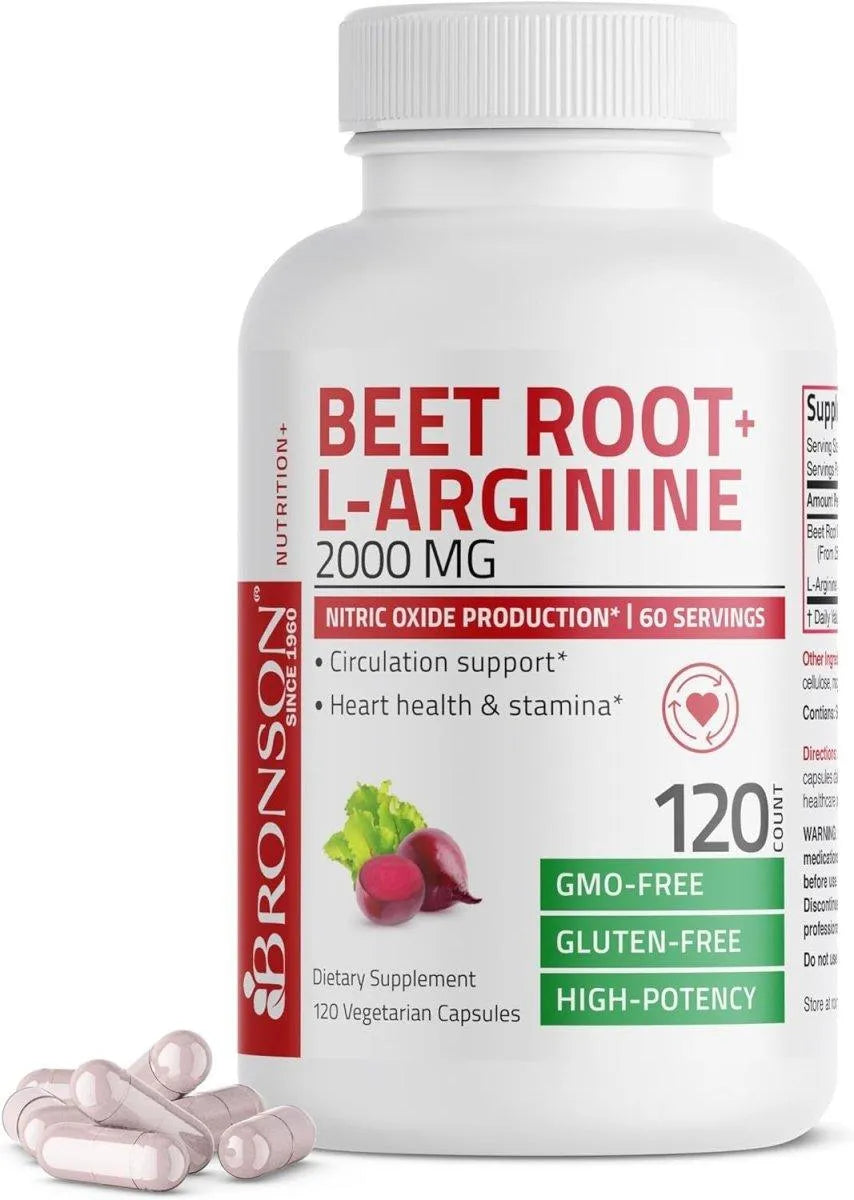 BRONSON - Bronson Beet Root + L-Arginine 2000MG. 120 Capsulas - The Red Vitamin MX - Suplementos Alimenticios - {{ shop.shopifyCountryName }}