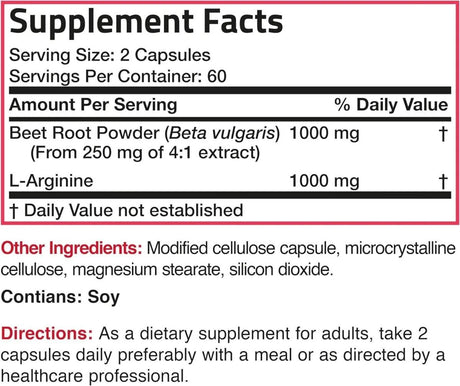 BRONSON - Bronson Beet Root + L-Arginine 2000MG. 120 Capsulas - The Red Vitamin MX - Suplementos Alimenticios - {{ shop.shopifyCountryName }}