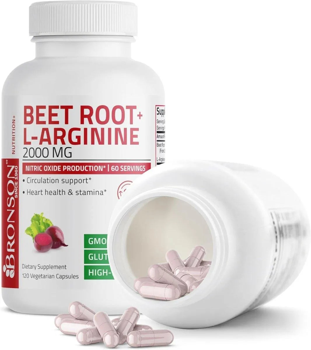 BRONSON - Bronson Beet Root + L-Arginine 2000MG. 120 Capsulas - The Red Vitamin MX - Suplementos Alimenticios - {{ shop.shopifyCountryName }}