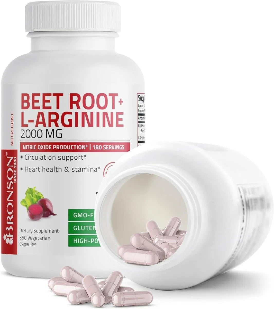 BRONSON - Bronson Beet Root + L-Arginine 2000MG. 360 Capsulas - The Red Vitamin MX - Suplementos Alimenticios - {{ shop.shopifyCountryName }}