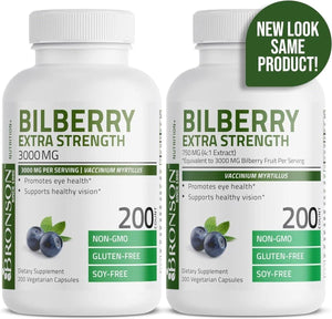 BRONSON - Bronson Bilberry Extra Strength 200 Capsulas - The Red Vitamin MX - Suplementos Alimenticios - {{ shop.shopifyCountryName }}