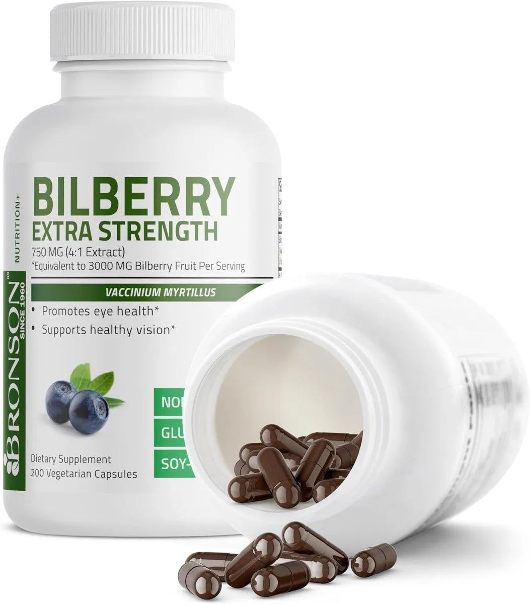 BRONSON - Bronson Bilberry Extra Strength 200 Capsulas - The Red Vitamin MX - Suplementos Alimenticios - {{ shop.shopifyCountryName }}