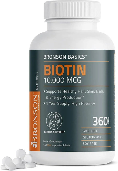 BRONSON - Bronson Biotin 10,000 MCG 360 Tabletas - The Red Vitamin MX - Suplementos Alimenticios - {{ shop.shopifyCountryName }}