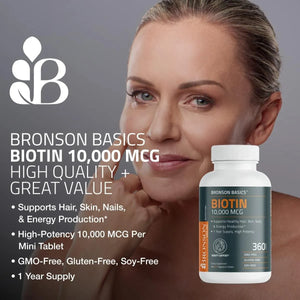 BRONSON - Bronson Biotin 10,000 MCG 360 Tabletas - The Red Vitamin MX - Suplementos Alimenticios - {{ shop.shopifyCountryName }}