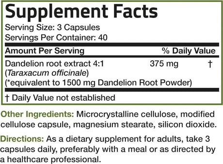 BRONSON - Bronson Dandelion Root 120 Capsulas - The Red Vitamin MX - Suplementos Alimenticios - {{ shop.shopifyCountryName }}