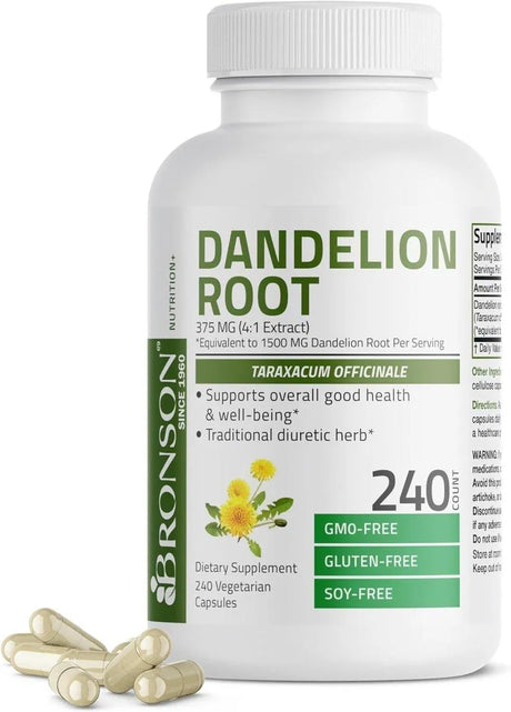 BRONSON - Bronson Dandelion Root 240 Capsulas - The Red Vitamin MX - Suplementos Alimenticios - {{ shop.shopifyCountryName }}