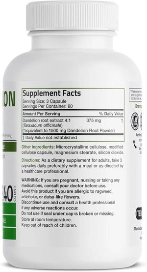 BRONSON - Bronson Dandelion Root 240 Capsulas - The Red Vitamin MX - Suplementos Alimenticios - {{ shop.shopifyCountryName }}