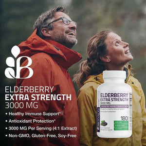 BRONSON - Bronson Elderberry Extra Strength 3000Mg. 180 Capsulas - The Red Vitamin MX - Suplementos Alimenticios - {{ shop.shopifyCountryName }}