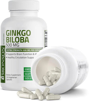 BRONSON - Bronson Ginkgo Biloba 500Mg. 120 Capsulas - The Red Vitamin MX - Suplementos Alimenticios - {{ shop.shopifyCountryName }}