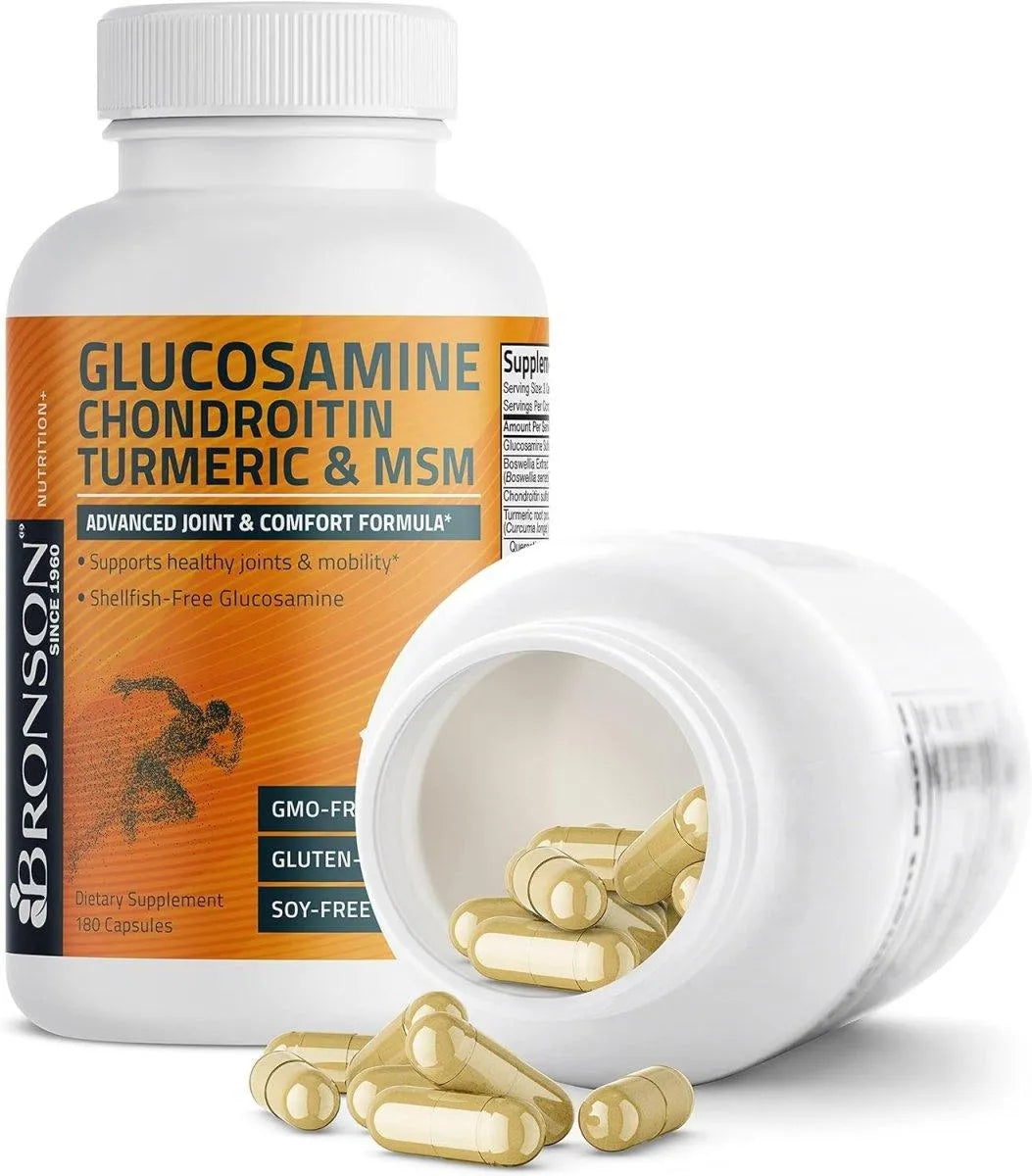 BRONSON - Bronson Glucosamine Chondroitin Turmeric & MSM 180 Capsulas - The Red Vitamin MX - Suplementos Alimenticios - {{ shop.shopifyCountryName }}