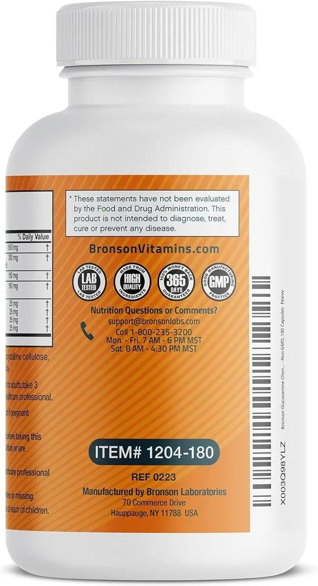 BRONSON - Bronson Glucosamine Chondroitin Turmeric & MSM 180 Capsulas - The Red Vitamin MX - Suplementos Alimenticios - {{ shop.shopifyCountryName }}