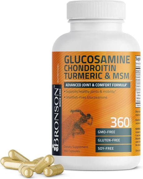 BRONSON - Bronson Glucosamine Chondroitin Turmeric & MSM 360 Capsulas - The Red Vitamin MX - Suplementos Alimenticios - {{ shop.shopifyCountryName }}