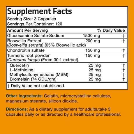 BRONSON - Bronson Glucosamine Chondroitin Turmeric & MSM 360 Capsulas - The Red Vitamin MX - Suplementos Alimenticios - {{ shop.shopifyCountryName }}