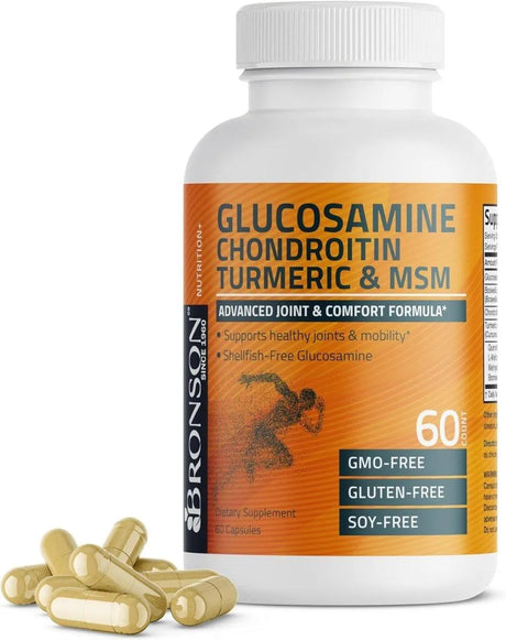 BRONSON - Bronson Glucosamine Chondroitin Turmeric & MSM 60 Capsulas - The Red Vitamin MX - Suplementos Alimenticios - {{ shop.shopifyCountryName }}