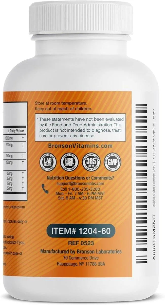 BRONSON - Bronson Glucosamine Chondroitin Turmeric & MSM 60 Capsulas - The Red Vitamin MX - Suplementos Alimenticios - {{ shop.shopifyCountryName }}