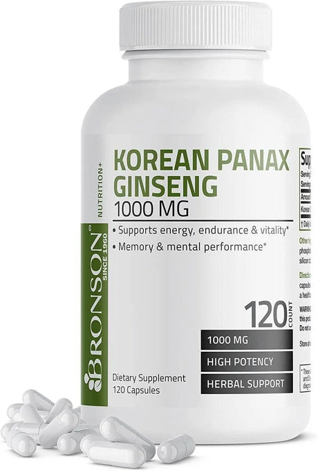 BRONSON - Bronson Korean Panax Ginseng 1000Mg. 120 Capsulas - The Red Vitamin MX - Suplementos Alimenticios - {{ shop.shopifyCountryName }}