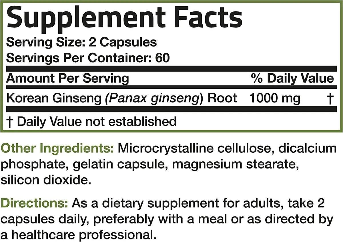 BRONSON - Bronson Korean Panax Ginseng 1000Mg. 120 Capsulas - The Red Vitamin MX - Suplementos Alimenticios - {{ shop.shopifyCountryName }}