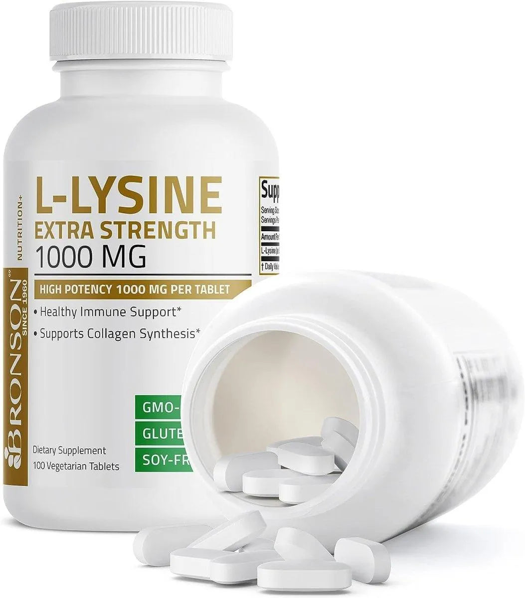 BRONSON - Bronson L-Lysine Extra Strength 1000Mg. 100 Tabletas - The Red Vitamin MX - Suplementos Alimenticios - {{ shop.shopifyCountryName }}