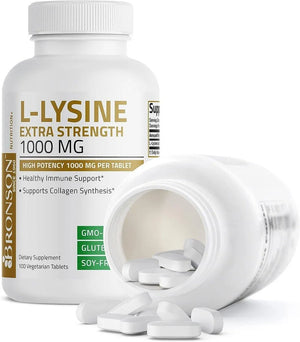 BRONSON - Bronson L-Lysine Extra Strength 1000Mg. 100 Tabletas - The Red Vitamin MX - Suplementos Alimenticios - {{ shop.shopifyCountryName }}