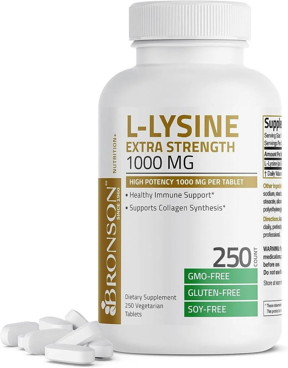 BRONSON - Bronson L-Lysine Extra Strength 1000Mg. 250 Tabletas - The Red Vitamin MX - Suplementos Alimenticios - {{ shop.shopifyCountryName }}