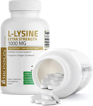 BRONSON - Bronson L-Lysine Extra Strength 1000Mg. 250 Tabletas - The Red Vitamin MX - Suplementos Alimenticios - {{ shop.shopifyCountryName }}