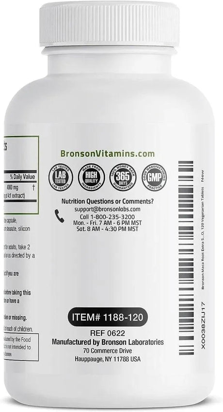 BRONSON - Bronson Maca Root Extra Strength 4000Mg. 120 Capsulas - The Red Vitamin MX - Suplementos Alimenticios - {{ shop.shopifyCountryName }}
