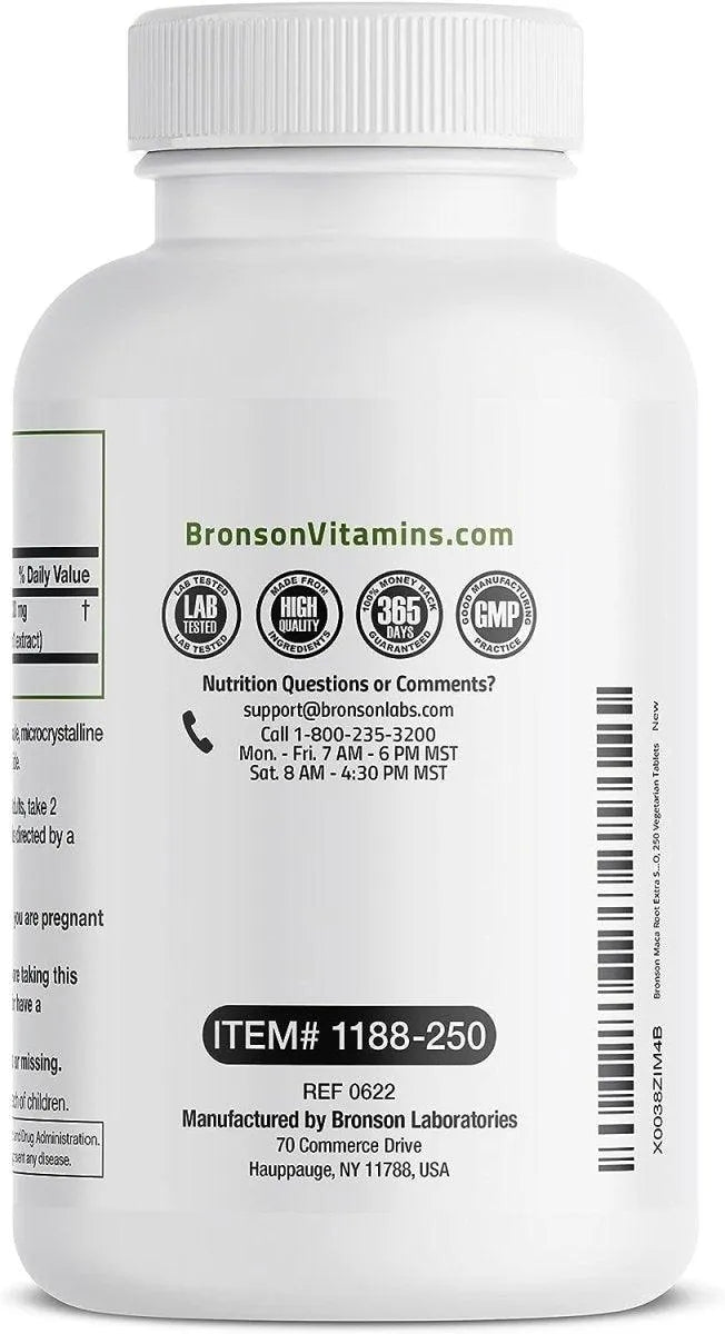 BRONSON - Bronson Maca Root Extra Strength 4000Mg. 250 Capsulas - The Red Vitamin MX - Suplementos Alimenticios - {{ shop.shopifyCountryName }}