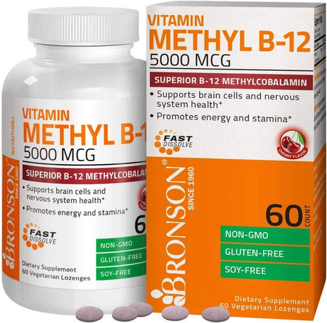 BRONSON - Bronson Methyl B12 5000mcg Vitamin B12 60 Tabletas - The Red Vitamin MX - Suplementos Alimenticios - {{ shop.shopifyCountryName }}