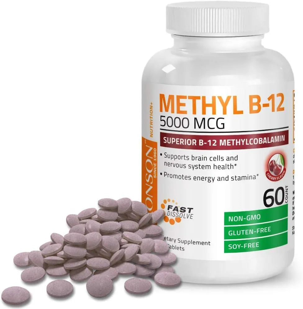 BRONSON - Bronson Methyl B12 5000mcg Vitamin B12 60 Tabletas - The Red Vitamin MX - Suplementos Alimenticios - {{ shop.shopifyCountryName }}