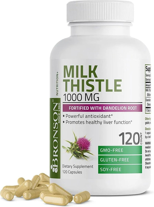 BRONSON - Bronson Milk Thistle 1000Mg. 120 Capsulas - The Red Vitamin MX - Suplementos Alimenticios - {{ shop.shopifyCountryName }}