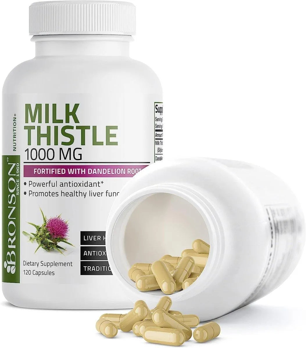 BRONSON - Bronson Milk Thistle 1000Mg. 120 Capsulas - The Red Vitamin MX - Suplementos Alimenticios - {{ shop.shopifyCountryName }}