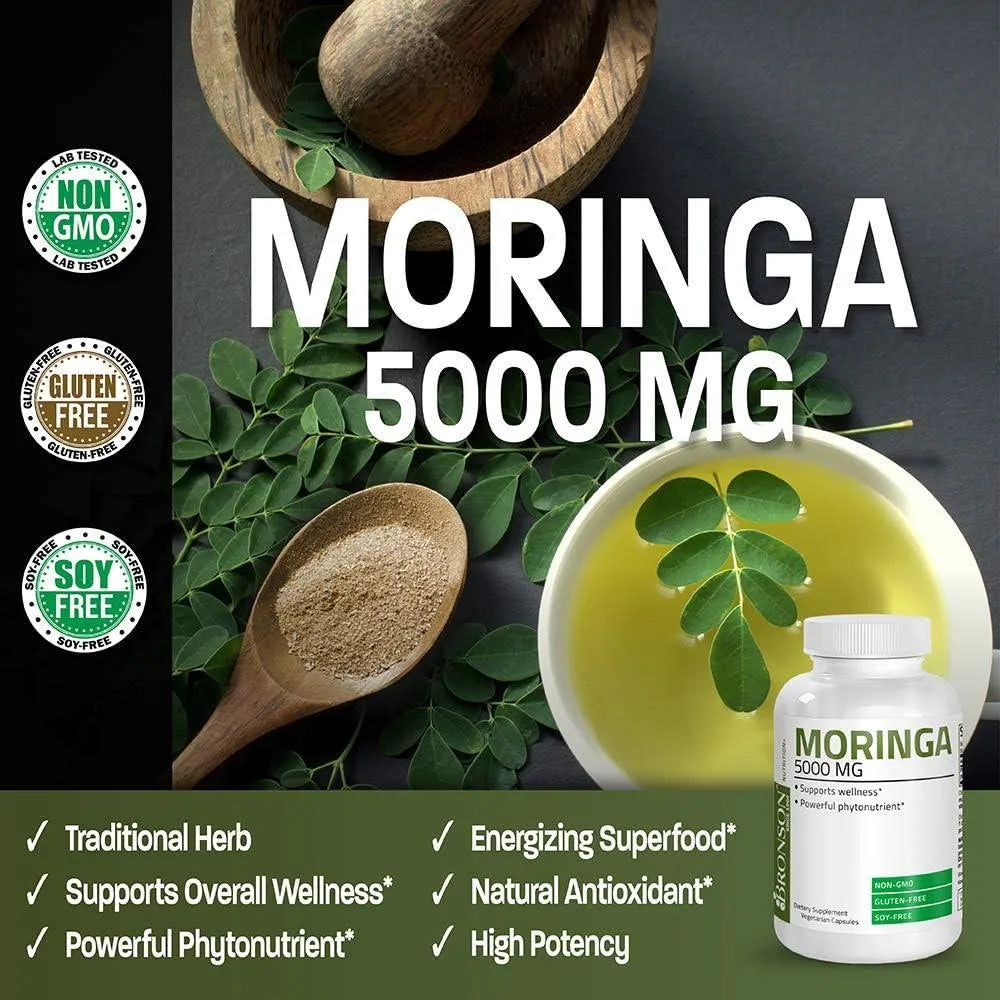 BRONSON - Bronson Moringa Oleifera 5000Mg. 120 Capsulas - The Red Vitamin MX - Suplementos Alimenticios - {{ shop.shopifyCountryName }}