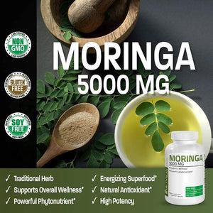 BRONSON - Bronson Moringa Oleifera 5000Mg. 120 Capsulas - The Red Vitamin MX - Suplementos Alimenticios - {{ shop.shopifyCountryName }}