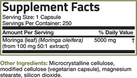 BRONSON - Bronson Moringa Oleifera 5000Mg. 250 Capsulas - The Red Vitamin MX - Suplementos Alimenticios - {{ shop.shopifyCountryName }}