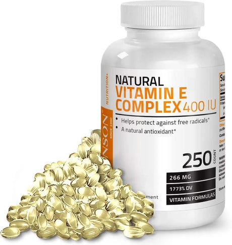 BRONSON - Bronson Natural Vitamin E Complex Supplement 400 I.U. 250 Capsulas Blandas - The Red Vitamin MX - Suplementos Alimenticios - {{ shop.shopifyCountryName }}