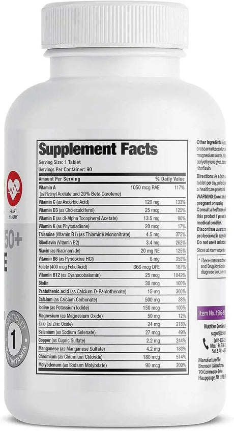 BRONSON - Bronson ONE Daily Women’s 50+ 90 Tabletas - The Red Vitamin MX - Suplementos Alimenticios - {{ shop.shopifyCountryName }}