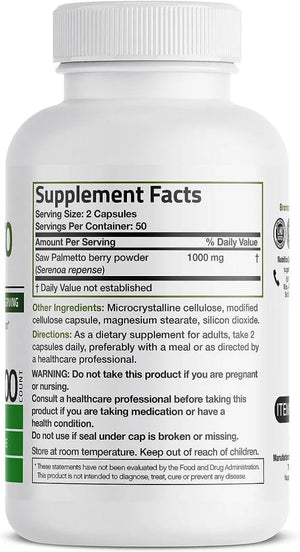 BRONSON - Bronson Saw Palmetto 1000Mg. 100 Capsulas - The Red Vitamin MX - Suplementos Alimenticios - {{ shop.shopifyCountryName }}