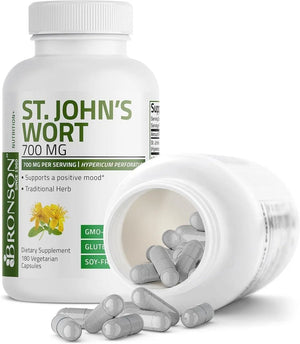 BRONSON - Bronson St. John's Wort 700Mg. 180 Capsulas - The Red Vitamin MX - Suplementos Alimenticios - {{ shop.shopifyCountryName }}