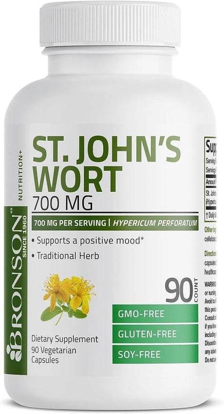 BRONSON - Bronson St. John's Wort 700Mg. 90 Capsulas - The Red Vitamin MX - Suplementos Alimenticios - {{ shop.shopifyCountryName }}