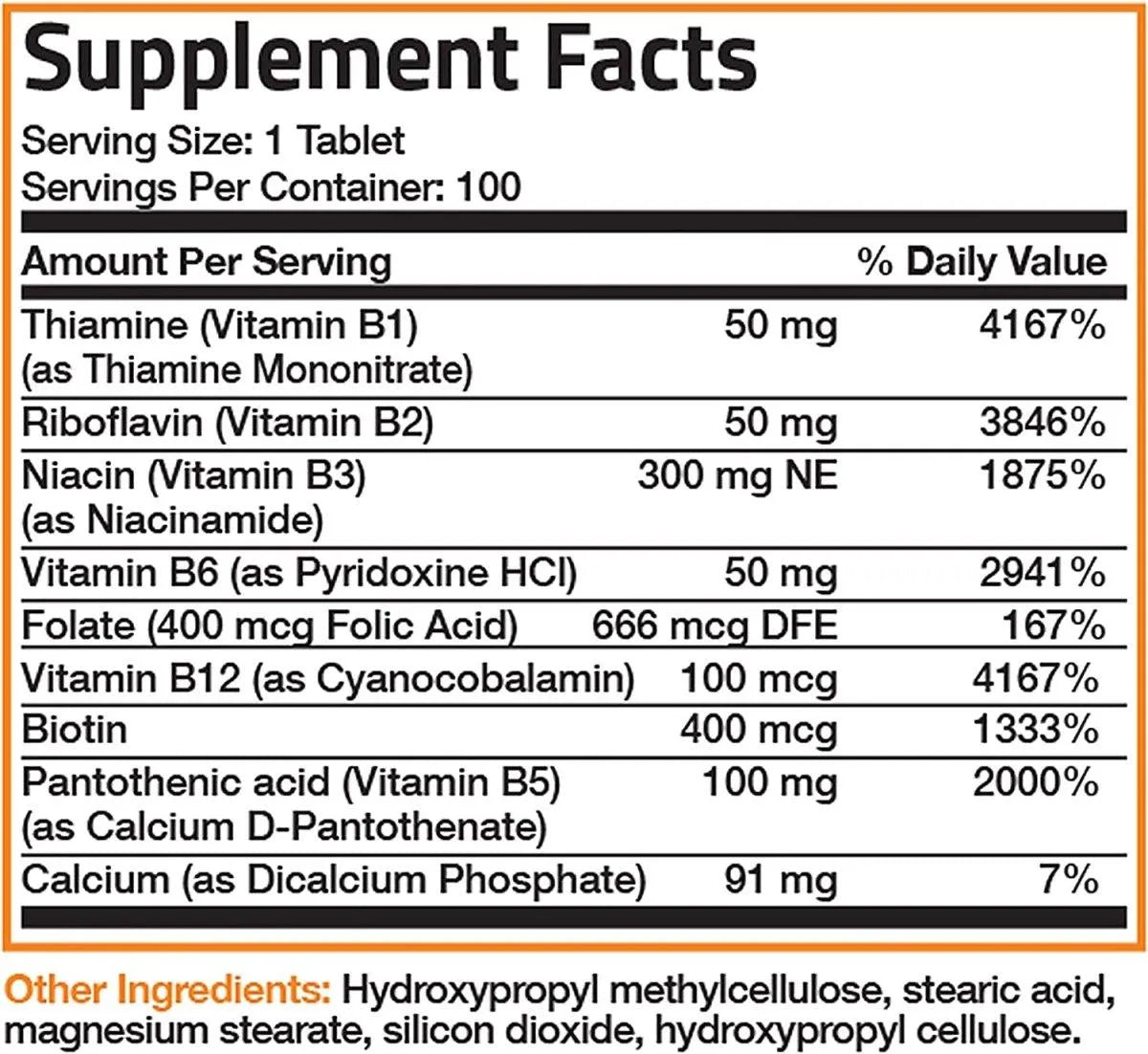 BRONSON - Bronson Super B Vitamin B Complex Sustained Slow Release 100 Tabletas - The Red Vitamin MX - Suplementos Alimenticios - {{ shop.shopifyCountryName }}