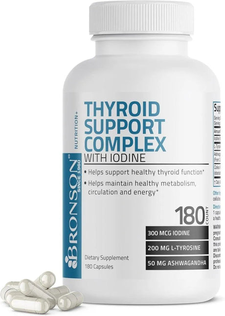 BRONSON - Bronson Thyroid Support Complex with Iodine 180 Capsulas - The Red Vitamin MX - Suplementos Alimenticios - {{ shop.shopifyCountryName }}