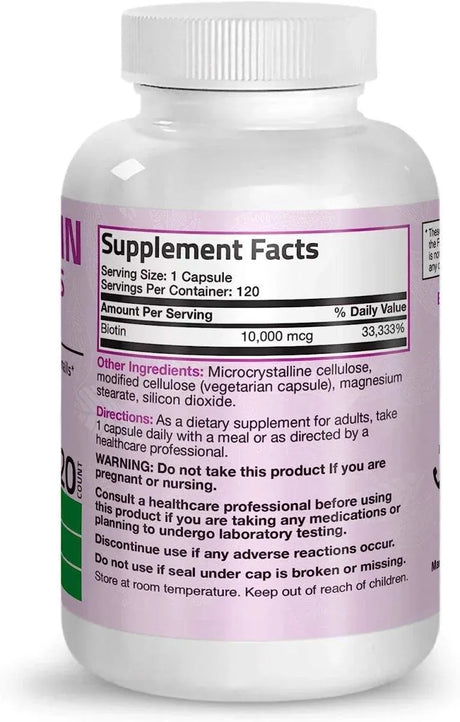 BRONSON - Bronson Ultra Biotin 10,000 mcg 120 Capsulas - The Red Vitamin MX - Suplementos Alimenticios - {{ shop.shopifyCountryName }}