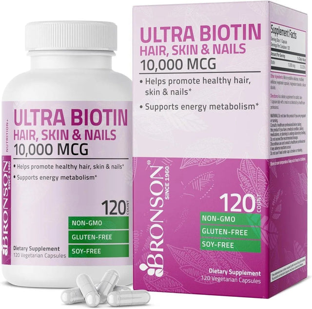 BRONSON - Bronson Ultra Biotin 10,000mcg Hair Skin and Nails 120 Capsulas - The Red Vitamin MX - Suplementos Alimenticios - {{ shop.shopifyCountryName }}