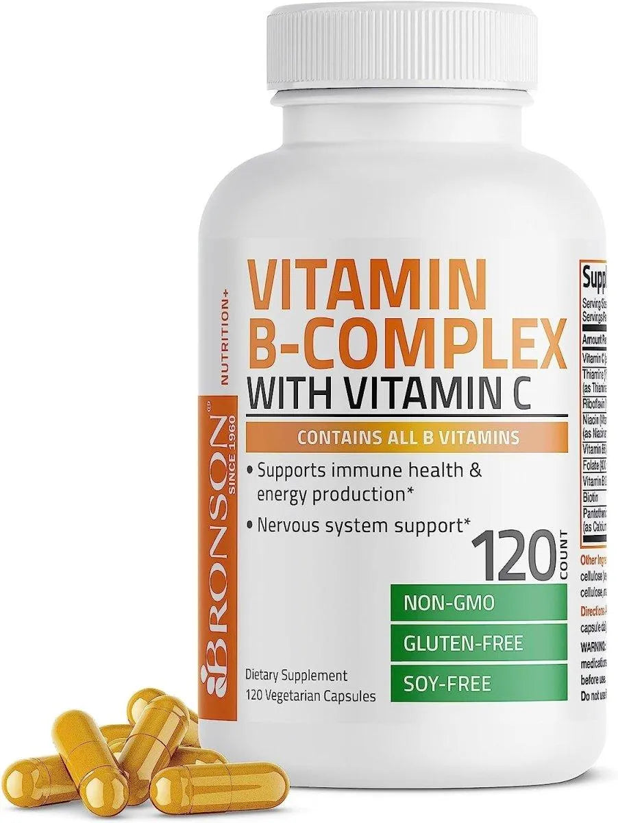 BRONSON - Bronson Vitamin B Complex with Vitamin C 120 Capsulas - The Red Vitamin MX - Suplementos Alimenticios - {{ shop.shopifyCountryName }}