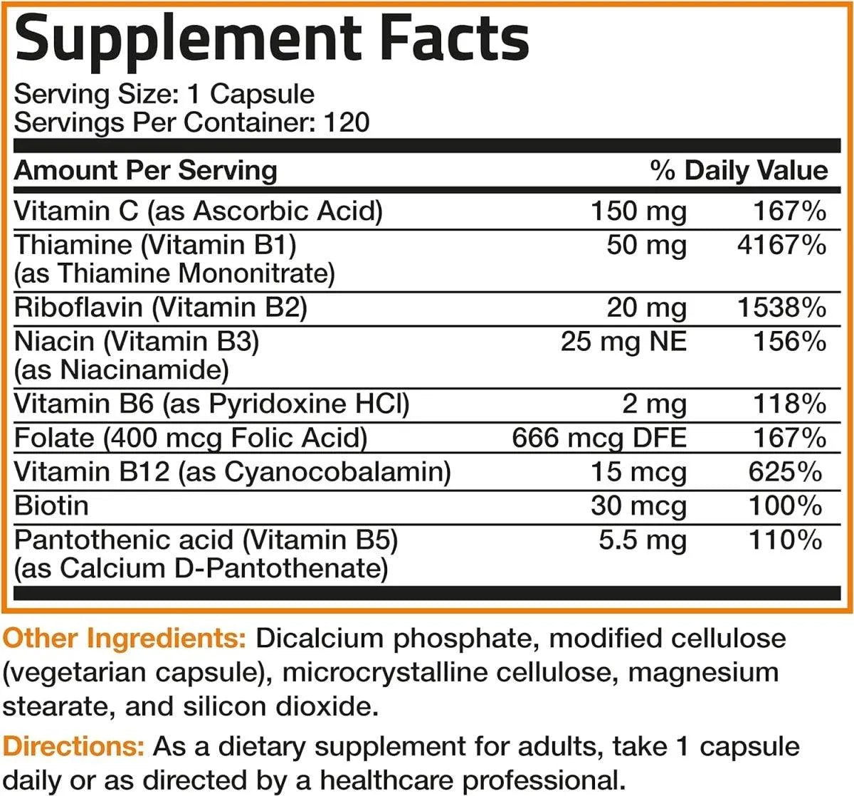 BRONSON - Bronson Vitamin B Complex with Vitamin C 120 Capsulas - The Red Vitamin MX - Suplementos Alimenticios - {{ shop.shopifyCountryName }}